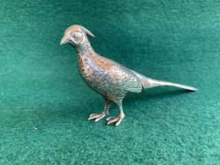 Collectible Marked Spanish Sterling Silver 925 Pheasant Figurine.
