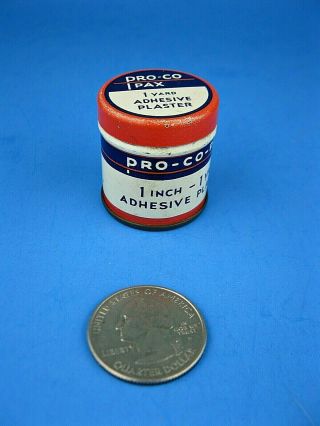 Vintage Tiny Pro Co Pax Adhesive Plaster Tin Complete With Contents 1 Yard