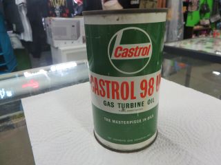 Vintage Castrol 98 Uk Gas Turbine Oil One Canadian Pint Tin,  Full
