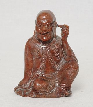Carved Chinese Shou - Shan Stone Louhan Figures M2888
