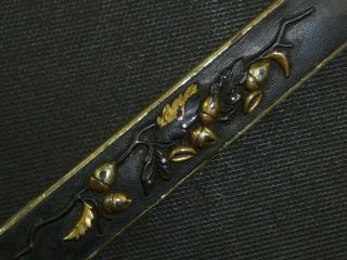 Oak & Acron Design Shakudo Koduka Of Katana (sword) : Edo : 0.  6 × 3.  8 " 30g