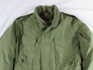 Vtg 80s Us Military M - 65 Field Jacket W/ Liner Coat Cold Weather Sz Medium Army
