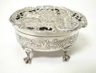 William Comyns & Sons Sterling Silver Footed Oval Box