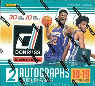 2018/19 Panini Donruss Basketball Hobby Box - 2 Autograph Cards