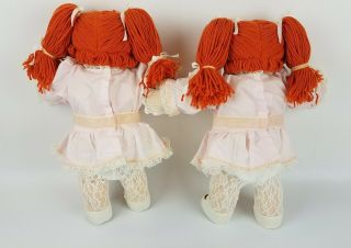 80s 1985 Cabbage Patch Kid Twin Girl Dolls Red Hair Lace Dress Tights Mary Janes 3