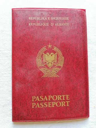 Vintag Albanian Past Socialist Communist Travel Document Uncirculated With Stamp