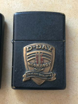 WWII NORMANDY Landings 50th Anniversary D Day ZIPPO LIGHTER Limited Edition x 2 2