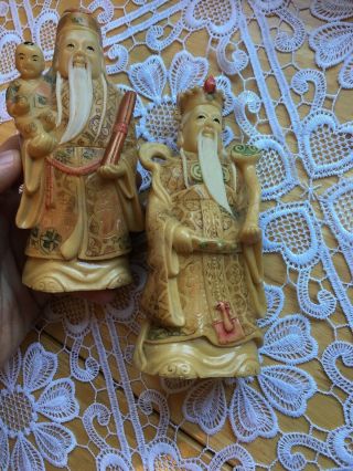 Vintage Antique Chinese Figures.  Chinese Mandarin Resin Figures