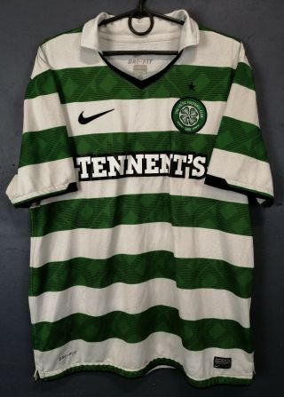 Vintage Nike Fc Celtic 2010/2012 Scotland Soccer Football Shirt Jersey Size L