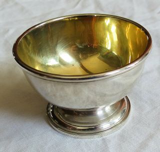 Tiny Tiffany&co Sterling Silver Bowl W/ Gold Wash Old Vtg Antique