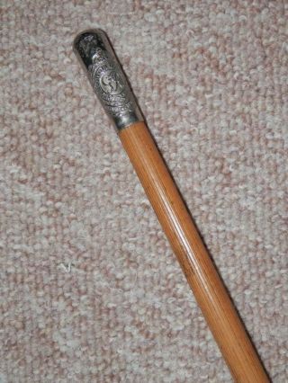 Ww1 Military Antique Swagger Stick With The Royal Engineers Crest Silver Top