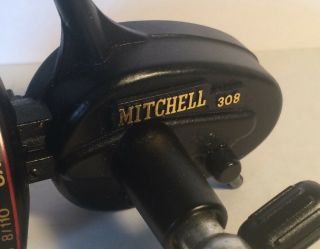 Vintage Garcia Mitchell 308 Black Spinning Fishing Reel Cond. 2