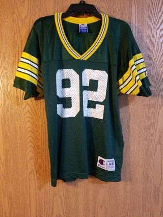 Vintage Reggie White 92 Green Bay Packers Champion Jersey Youth L 14 - 16