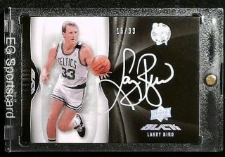 2008 - 09 Ud Black Silver Autograph Larry Bird (15/33) Boston Celtics Legend Hof