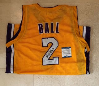 Lonzo Ball Signed Jersey Beckett Los Angeles Lakers Autographed