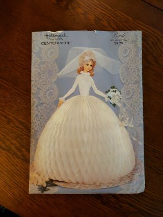 Vintage Hallmark Plans - A - Party Centerpiece 13 1/2 " Bride With Honeycomb Skirt