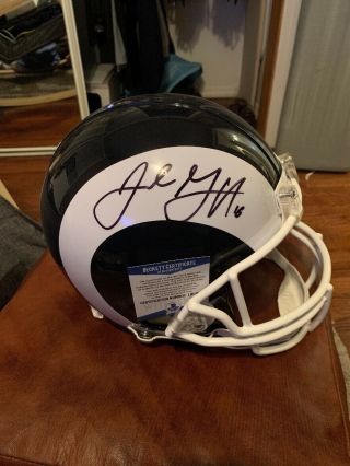 Jared Goff Signed Authentic Proline Helmet Beckett Cert