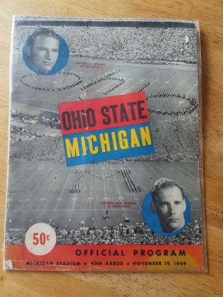Vintage 1949 Ohio State Michigan Football Offical Program