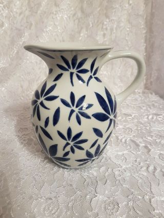 Vintage Porcelain China Blue,  Seymour Mann,  Water Pitcher,  Blue Flower Petals