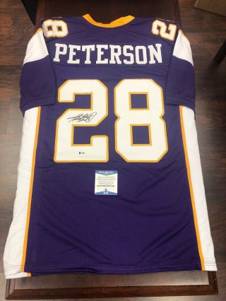 Adrian Peterson Auto Autograph Signed Custom Minnesota Vikings Jersey - Beckett