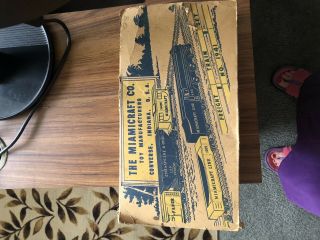 Vintage 1940’s Wooden Train Set.  The Miamicraft Toy Company.  With Box.