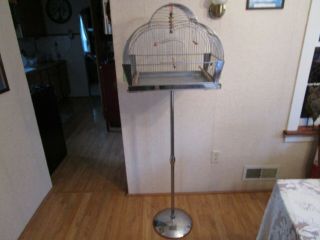 Vintage/antique Genykage Bird Cage With Platform Stand - England