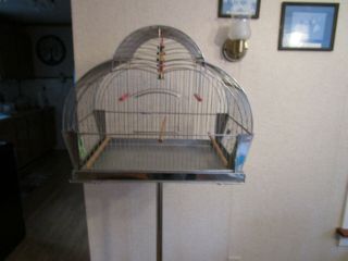 Vintage/Antique Genykage Bird Cage With Platform Stand - England 2