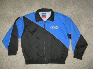 Vtg Fans Gear Nba Orlando Magic Nylon Warm Up Jacket Sz Xl Blue/black Mesh Lined