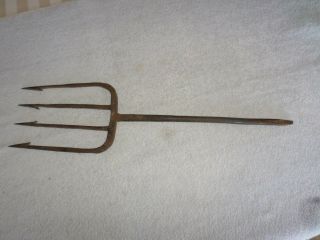 Vintage Minnesota Handmade Forged Four Tine Fish Spear