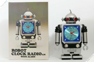 Horikawa Yonezawa Tomy Robot Clock Radio Tin Japan Hong Kong Vintage Space Toy