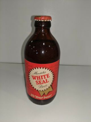 Vintage Stubby White Seal Beer Bottle Kiewel Pelissier Breweries St Boniface,  Mb
