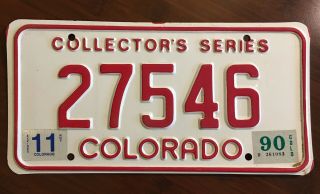 Colorado Collectors Series License Plate 27546 11/90 Great Plate
