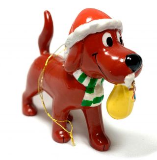 Clifford The Big Red Dog Christmas Tree Ornament Figure Santa Claus Vintage Fig