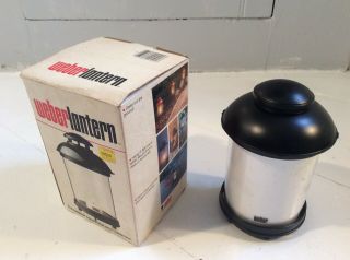 Vintage Weber Lantern Aluminum Outdoor Candle Sweden Black 1985
