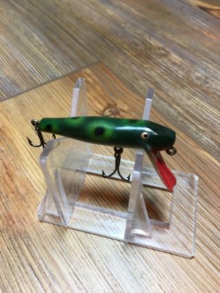 Vintage Fishing Lure Creek Chub Ultra Light Pikie Fly Rod Frog Tough Old Bait