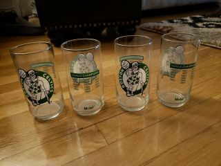 Set Of 4 Vintage 1986 Boston Celtics Glasses
