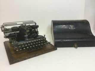 Antique Hammond Multiplex Typewriter Oak Base Tin Lid - Estate Find,  Rare