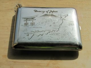 Vintage " Memory Of Japan " Cigarette Case And Lighter With Storage Box