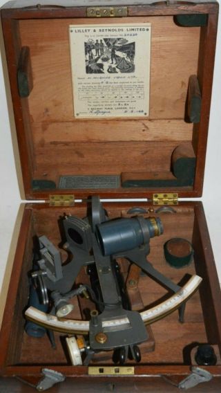1962 Dated Lilley & Reynolds Sextant In Mahogany Box,  Checked By Hugues & Son