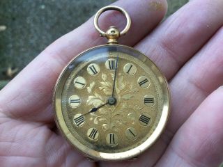 Antique 18k Gold Pocket Watch By A.  Livingstone 1st Quality