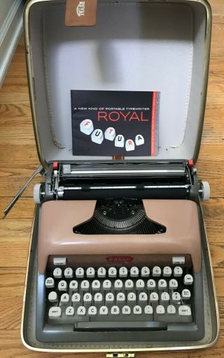 Vintage Pink Royal Quiet Deluxe Futura 800 Model Typewriter