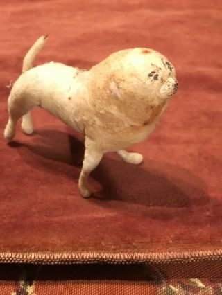 Rare Antique German Cotton Christmas Ornament Lion