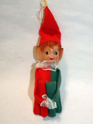 Vintage Christmas Knee Hugger Elf Red And Green Clown Japan 9.  5 "