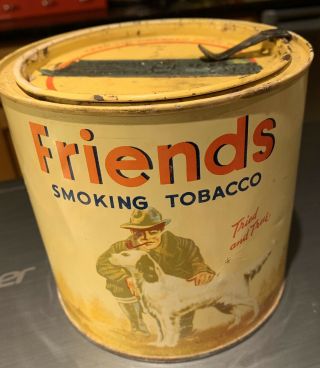 Vintage Friends Smoking Tobacco Tin - Hunter And Dog
