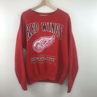 Detroit Red Wings Vintage Nhl Crewneck Sweater Large Lee Sport