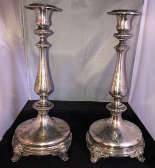 Vintage 800 Silver Candlestick Pair.  800 Silver Detail 18.  795 Ozt
