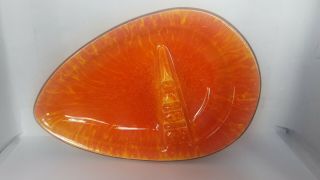 Vintage Treasure Craft 1963 No.  10 Mid Century Modern Orange Ashtray
