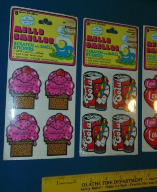 Vintage 80s Scented Stickers - scratch sniff mello smellos cola cupcake cinnamon 2