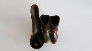 Vintage Solid Brass Pipe Holder Stand Rest Cowboy Boots Picker Find