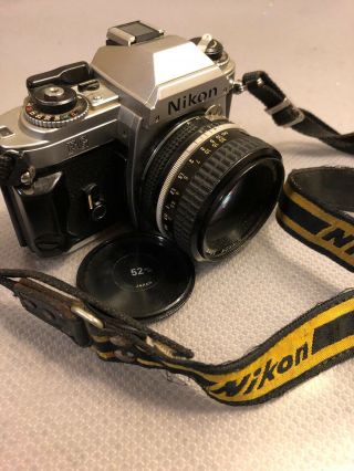 Vintage Black & Silver Nikon Fg 35mm Film Camera,  Nikon Nikkor Lens